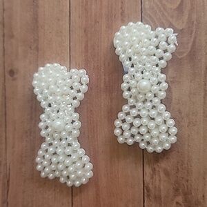 Elegant Faux Peal 2 Piece Barrette Hair Clips Fashion Accessory